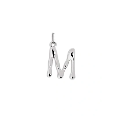 Abbildung von SINGULARU Charm Letter XL Anhänger Initial aus Messing mit Rhodiumbeschichtung Buchstabe A Z Kombinierbar Halskette Damenschmuck M