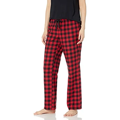 Abbildung von Amazon Essentials Damen Schlafhose aus Flanell (in Übergröße erhältlich), Rot Buffalo Karos, L