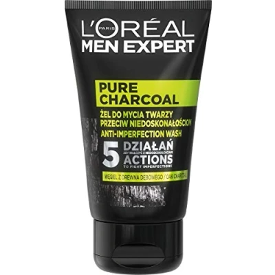 Abbildung von L&#039;Oréal Paris Men Expert Pure Charcoal Gesichtsreiniger gegen Unvollkommenheiten, effektive Reinigung, 100 ml