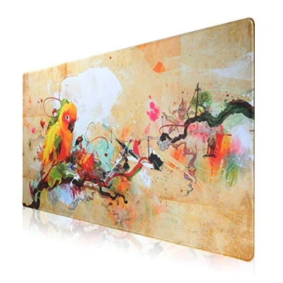 Abbildung von Jahosin XXL Gaming Mauspad, Erweitertes Mauspad,genähte Kanten,2mm,rutschfeste Gummibasis,90x40cm,Schreibtischunterlage für Gaming/Büro/Geschäft 90x40 birduk
