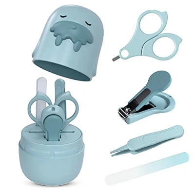 Abbildung von Baby Nagelset, 4 in 1 Nagelpflege Set mit niedlichem Etui, Nagelknipser, Schere, Nagelfeile &amp; Pinzette, Maniküre und Pediküre für Neugeborene, Säuglinge, Kleinkinder