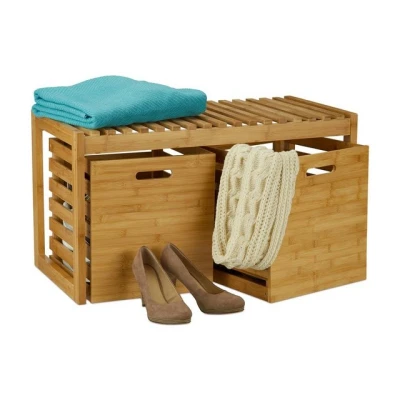 Abbildung von relaxdays Sitzbank mit Stauraum Bambus