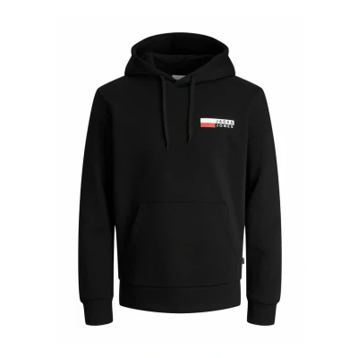 Abbildung von Jack &amp; Jones LOGO Kapuzenpullover, Herren, Größe: Large, Black