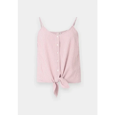 Abbildung von ONLY Onllecey KNOT Singlet Top, Damen, Größe: XL, Foxglove/cloud dancer