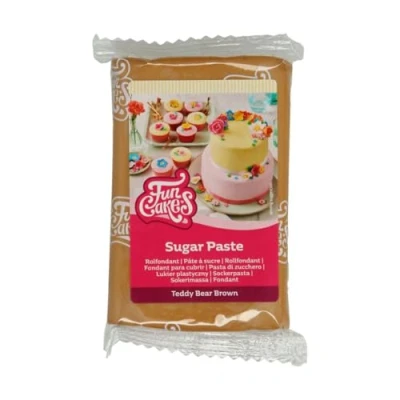 Abbildung von FunCakes Rollfondant Teddy Bear Brown: Einfach zu verwenden, glatt, flexibel, weich und biegsam, perfekt zum Dekorieren von Kuchen, Halal, koscher glutenfrei, 250 g