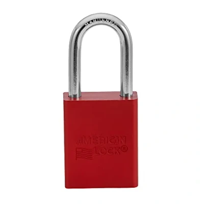 Abbildung von Master Lock A1106RED Aluminum Red Safety Padlock with 1/4&quot; x 1 1/2&quot; Shackle (Pack of 6)