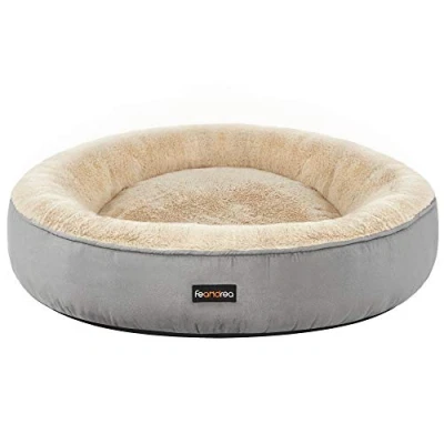 Abbildung von Feandrea Hundebett, Katzenbett, Donut, Ø 70 cm, hellgrau PGW070G01