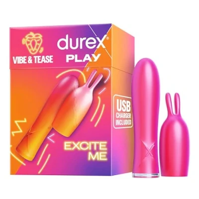 Abbildung von Durex Tease &amp; Ride Multi erogene Zonen Stimulator Vibrator Sexspielzeug für Frauen, Männer Paare Sex Toy mit Vibration in 7 Stufen Wasserdicht, leise USB aufladbar