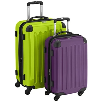 Abbildung von HAUPTSTADTKOFFER Alex 2er Koffer Set Hartschale glänzend, 65 cm + 55 cm, 74 Liter 42 Liter, Apfelgruen Aubergine