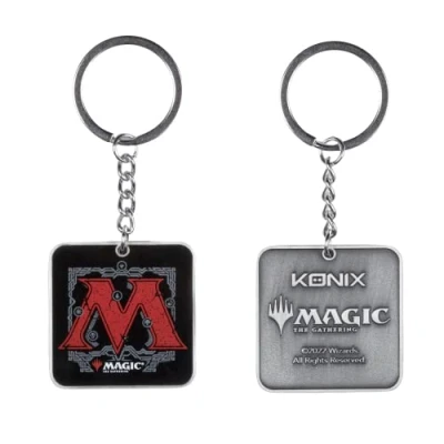 Abbildung von Konix Magic The Gathering Schlüsselanhänger M Logo Motiv Schwarz und Rot