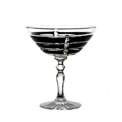Abbildung von CRISTALICA Likörglas Likörschale Schnapsglas Handgeschliffen Schwarz Kristall Glas 45 ml