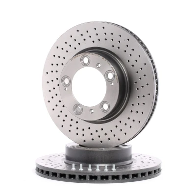 Abbildung von BREMBO 09.C880.11 Bremsscheibe 318 28 5 gelocht/innenbel. beschichtet hochgekohlt mit Schrauben PORSCHE: Boxster, Cayman, 911 Cabrio