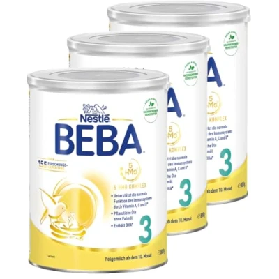 Abbildung von BEBA Nestlé 3 Folgemilch, Folgenahrung ab dem 10. Monat, 3er Pack (3 x 800g)