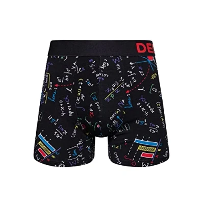 Abbildung von Dedoles Boxershorts Herren &amp; Jungen Unterwäsche Trunks Baumwolle lustige Designs Dinosaurier Hamster Spiele Maulwurf Geschenk, Farbe Schwarz, Motiv Mathematik Unterhose, Gr. M