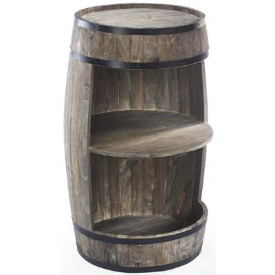 Abbildung von Kobolo Regal Beistelltisch Anrichte Barregal FASS Holz braun