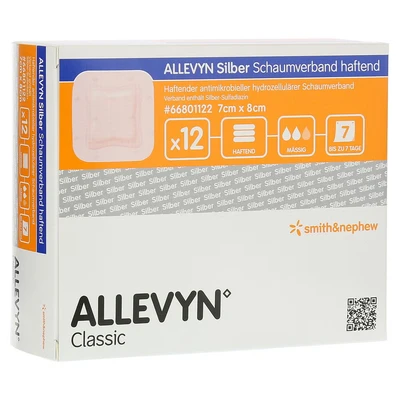 Abbildung von Allevyn Silber Schaumverb.7x8 cm haftend 12 St