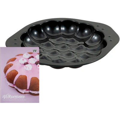 Abbildung von CHG Backform &quot;WOLKENSONNE &quot;Emaille&quot;&quot;, (Set, 2 St.), inkl. Rezeptheft, Made in Germany