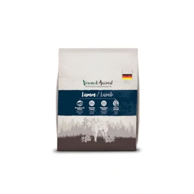 Abbildung von Venandi Animal Premium Katzenfutter Lamm, mit viel frischem Fleisch, Trockenfutter, getreidefrei 1er Pack (1 x 300g)