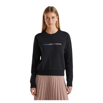 Abbildung von United Colors of Benetton WITH LOGO Print Sweatshirt, Damen, Größe: XL, Black