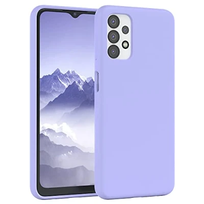 Abbildung von EAZY CASE Premium Silikon Handyhülle kompatibel mit Samsung Galaxy A32 5G, Slimcover Kameraschutz und Innenfutter, Silikonhülle, Schutzhülle, Bumper, Handy Case, Hülle, Softcase, Lila Blau