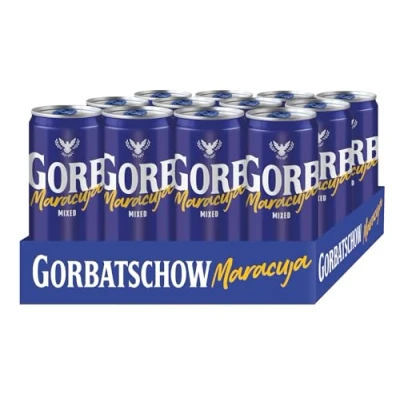 Abbildung von Wodka Gorbatschow Maracuja (12 x 0,33 l) 10 Prozent vol. der beliebte Longdrink mit fruchtigem Maracujageschmack, fertig gemixt direkt aus Dose oder auf Eis genießen