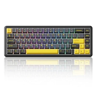 Abbildung von ATTACK SHARK X65 HE Magnet Schalter Rapid Trigger Tastatur, 65% kabelgebundene Gaming Tastatur mit 8000 Hz Abtastrate, 0,01mm RT Präzision, PBT Tasten, QMK Treiber, RGB (Stern Schwarz)