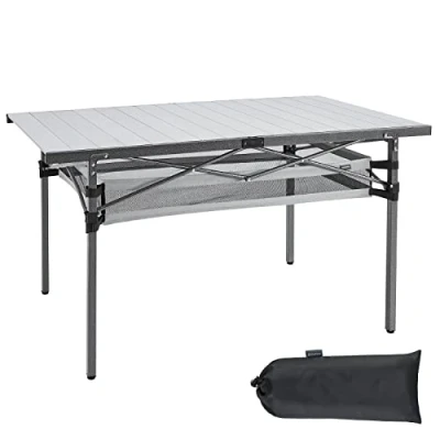 Abbildung von KingCamp Campingtisch Camping Rolltisch, Klapptisch Garten Falttisch Alu 136x70cm