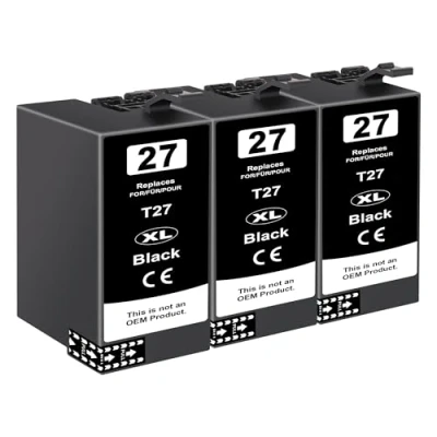 Abbildung von 27XL 3 Schwarz Tintenpatrone Kompatibel für Epson 27 XL Workforce WF 3620 7720 7610 3640 7620 7715 7210 7110 7710