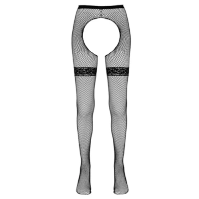 Abbildung von Straps Strumpfhose aus grobem Netzmaterial