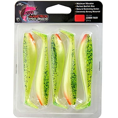 Abbildung von Fox Rage Zander Pro Shad Lemon Tiger Ultra UV Packs 12cm 5pcs Gummifisch