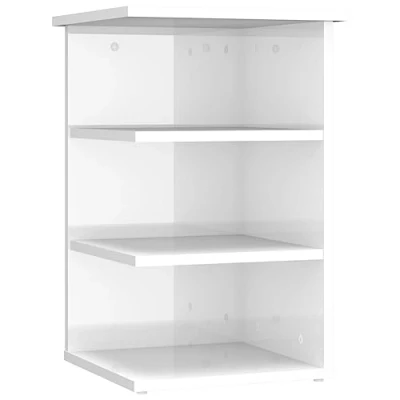 Abbildung von vidaXL Beistellregal Regal Standregal Bücherregal Dekoregal Ablageregal Beistelltisch Beistellschrank Standschrank Hochglanz Weiß 35x35x55cm Holzwerkstoff
