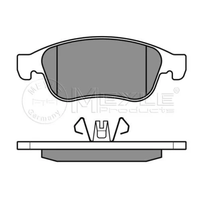 Abbildung von MEYLE 025 249 1418 Bremsbelagsatz ORIGINAL Quality Vorderachse nicht für Verschleißwarnanzeiger vorbereitet mit Anti Quietsch Blech RENAULT: Megane CC