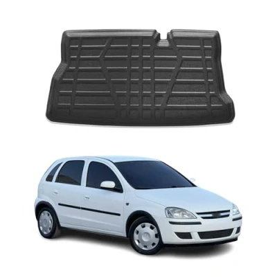Abbildung von OMAC Kofferraumwanne Laderaumwanne kompatibel mit Opel Corsa C 2000 2006 5tür Gummi TPE Schwarz