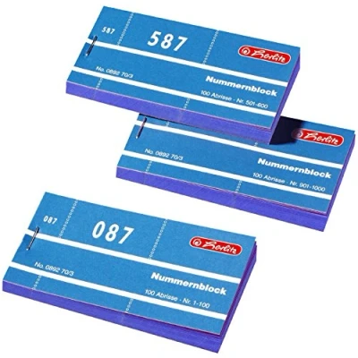 Abbildung von Herlitz Nummernblöcke 1 1000 Nummer 10x100 Abrisse Blau