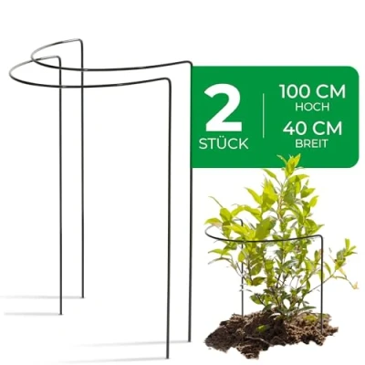 Abbildung von Novatool 2 Strauchstütze 100 cm hoch halbrund 40 grün Staudenhalter Blumenhalter Rankengewächs Pflanzenstütze Blumenstütze Staudenstütze Rankhilfe Strauchhalter Rosenstütze