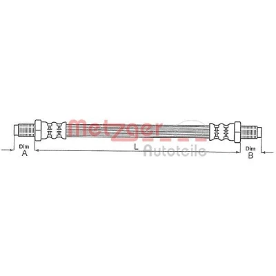 Abbildung von METZGER 4114670 Bremsschläuche 409 M10 x 1 FORD: FIESTA 4, 3