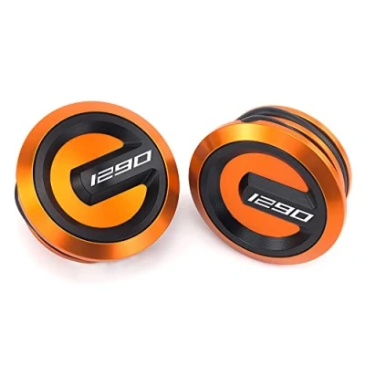 Abbildung von Für KTM 1290 Super Adventure 2015 2022 Duke R 2014 Rahmenloch Abdeckkappen Stecker Dekorative Rahmenkappe Motorradzubehör (Orange &amp; Schwarz)