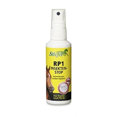 Abbildung von Stiefel RP1 Insekten Stop Spray 75ml Insektenschutz für Pferd &amp; Reiter ohne Alkohol geruchsarm hautfreundlich Sensible Pferde Wirkstoff Icaridin