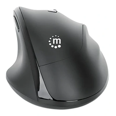 Abbildung von Manhattan 190237 Ergonomische Wireless Maus mit USB A und C™ 2 in 1 Receiver schwarz