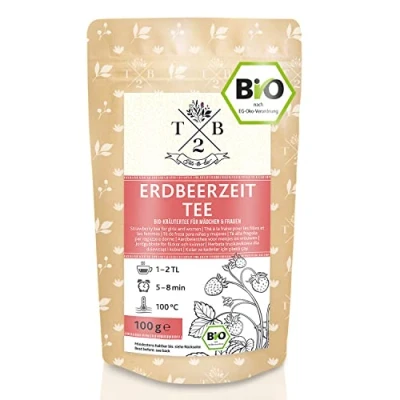 Abbildung von Frauentee Erdbeerzeit Kräutertee mit Frauenmantelkraut in Bio Qualität während der Menstruation, 100g ca. 40 Tassen
