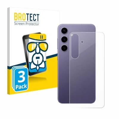 Abbildung von BROTECT Schutzglas für Samsung Galaxy S24 (Rückseite) (3 Stück) Schutzfolie Panzer Folie Glas [Extrem Kratzfest 9H, Anti Fingerprint,