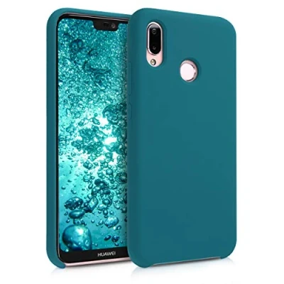 Abbildung von kwmobile Hülle kompatibel mit Huawei P20 Lite Silikon Handy Case Handyhülle weiche Oberfläche kabelloses Laden Petrol matt