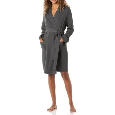 Abbildung von Amazon Essentials Damen Leichter Waffel Bademantel, Mittellang (Erhältlich In Übergröße), Dunkelgrau Meliert, 6XL Große Größen