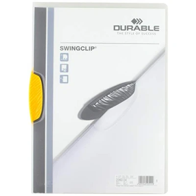 Abbildung von Durable Klemm Mappe Swingclip aus PP, bis zu 30 Blatt A4, gelb, 25er Packung, 226004
