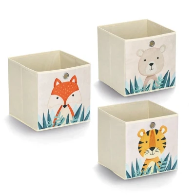 Abbildung von Zeller Present Aufbewahrungsbox &quot;Animals&quot;, (Set, 3 St.), Vlies, faltbar, verschiedene Tiermotive
