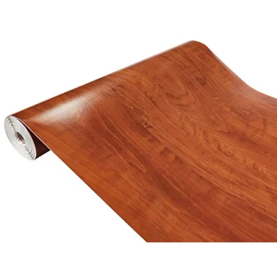 Abbildung von DecoMeister Klebefolie in Holz Optik Holzfolien Deko Folien Holzdekor Selbstklebefolie Möbelfolie Selbstklebend Fertigrolle Folie für Möbel Calvados 90x1500 cm