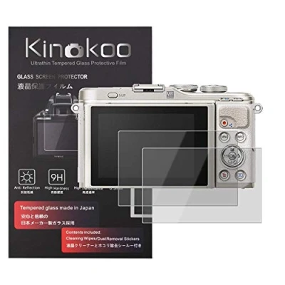 Abbildung von kinokoo Gehärtetes Glas für Olympus E PL9/E PL/E PL7/E P5/PEN F Kristallklarer Film PL9 PL PL7 P5 Pen Displayschutzfolie Blasenfrei/Kratzfest(2er Pack)