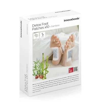 Abbildung von InnovaGoods® Entgiftungspflaster für die Füße aus Bambus, entfernen Toxine und erfrischen Füße, 10 Einheiten, diskretes komfortables Design, ideal den Sommer.