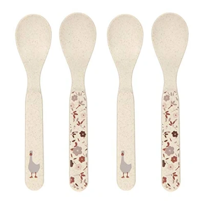 Abbildung von LÄSSIG Kinder Löffel Set (4 Stk.) Kinderbesteck ohne Melamin, BPA frei, für Spülmaschine und Mikrowelle/Spoon Tiny Farmer Goose