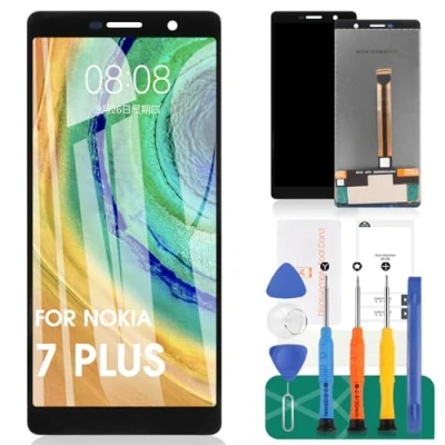 Abbildung von für Nokia 7 plus LCD Bildschirm Ersatz Display TA 1041 Touch Digitizer Assembly 1062, 1046 Reparaturteile Kits (schwarz)